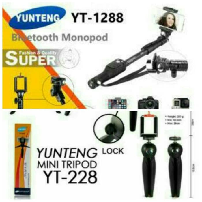 TONGSIS YUNTENG BLUETOOTH YT 1288 + MINI TRIPOD YUNTENG YT 288