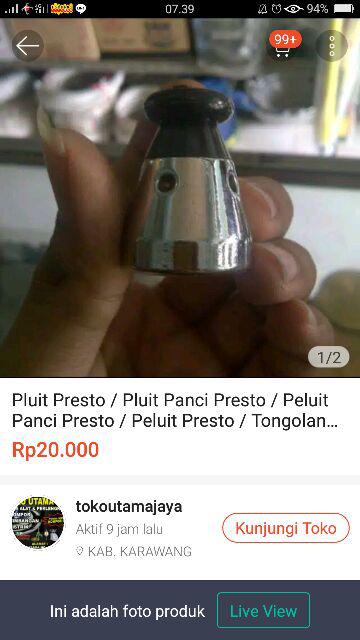 Pluit Presto / Pluit Panci Presto / Peluit Panci Presto / Peluit Presto / Tongolan Panci Presto Sni