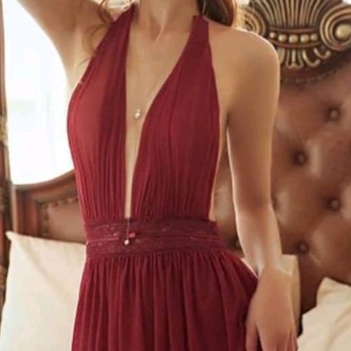DeSecrettz MARILYN Baju Tidur Wanita Dewasa Sexy Includes Lingerie Sexy & G String, Baju Haram Sexy, Baju Tidur Sexy-Sexy Maroon