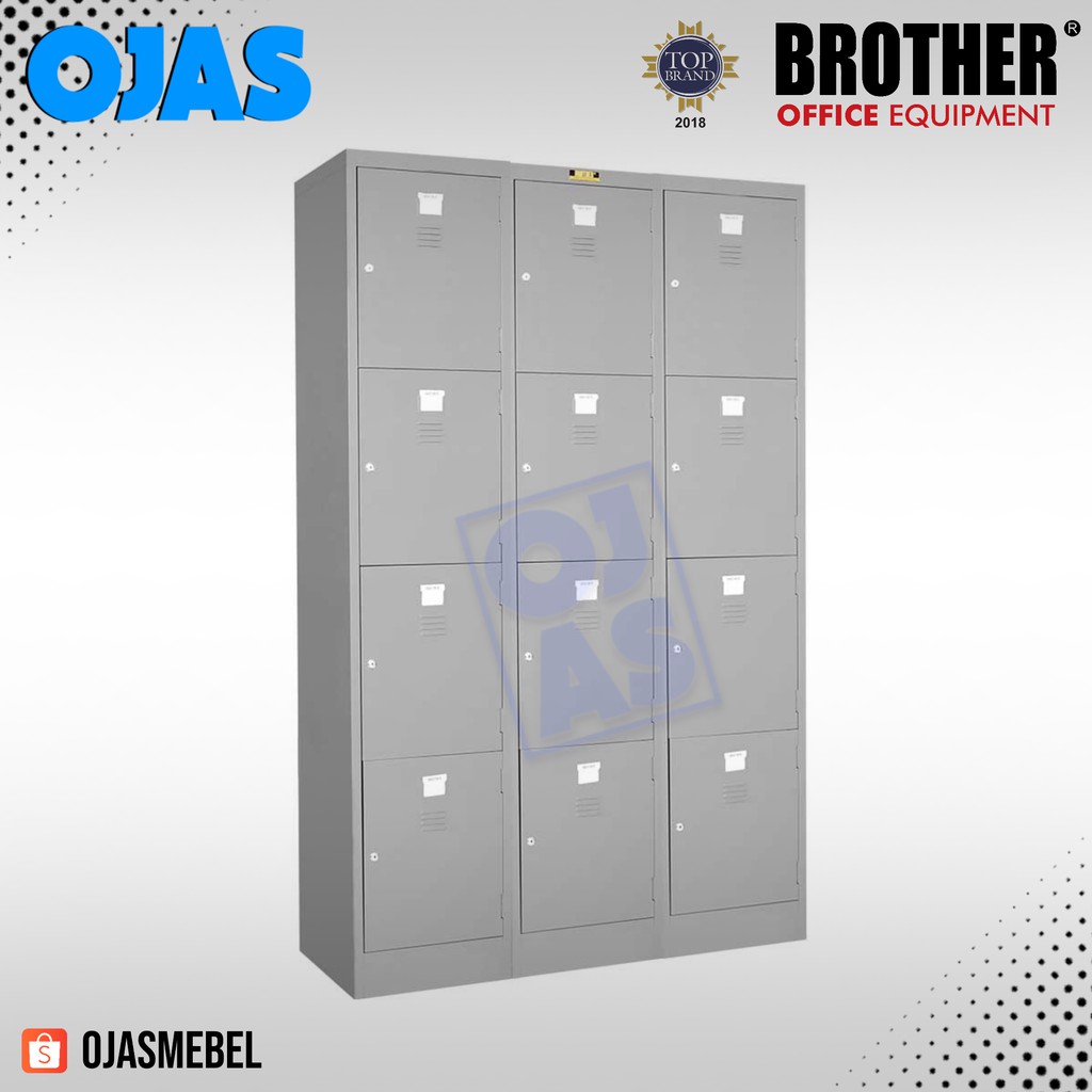 Lemari Loker Besi Locker 4 Pintu Gandeng 3 (12 Pintu) Brother B704-3