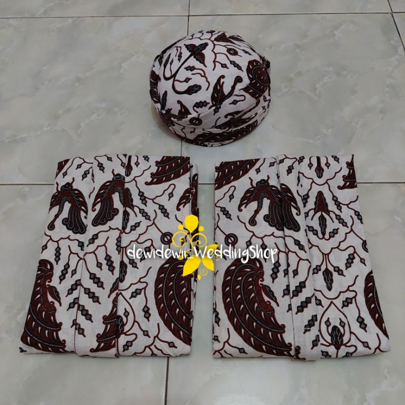 Set Jarik Cewek Cowok + Blangkon, Motif Sido Asih Cilik