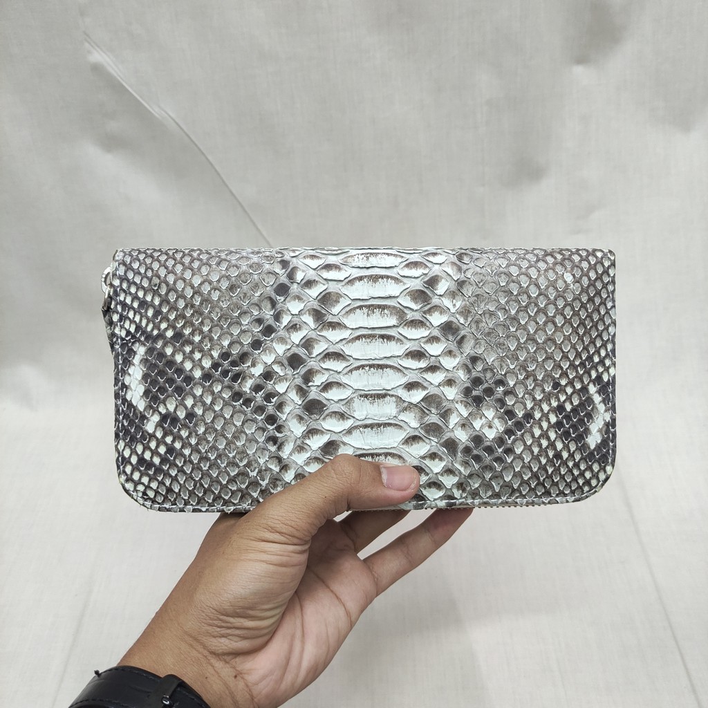 Dompet Kulit Ular Wanita - Dompet Kipas Wanita Kulit Ular - Long Snake Skin Leather Wallet.