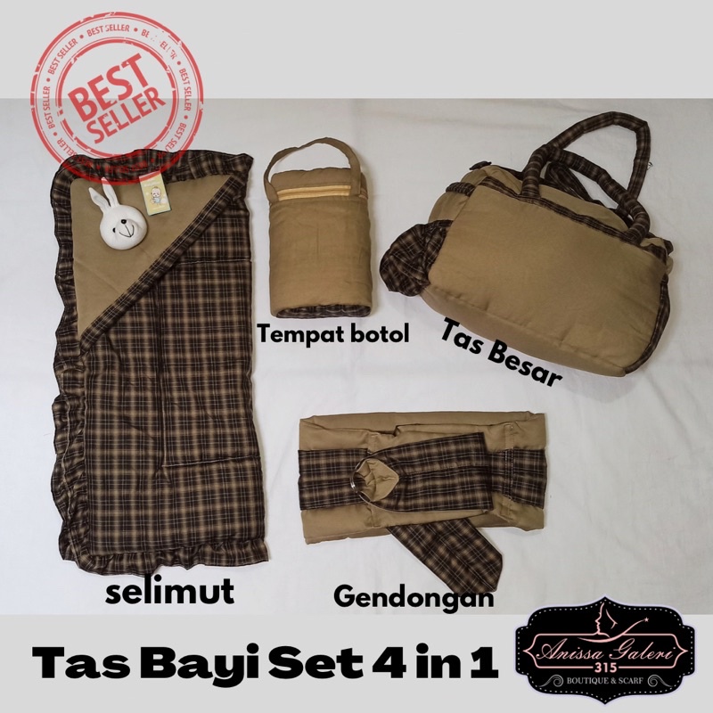 Perlengkapan Bayi/ Tas Set Gendongan dan Selimut 4 in 1