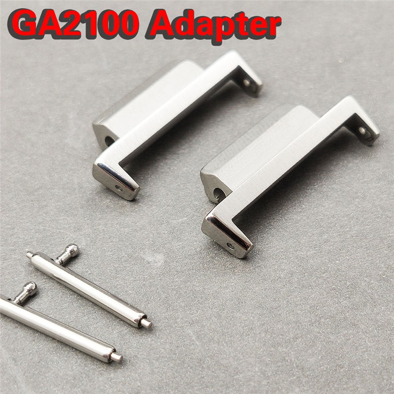 1 Pasang Adapter Konektor Jam Tangan Casio G-Shock Ga2100 16mm Ke 22mm Bahan Stainless Steel Ga-2100