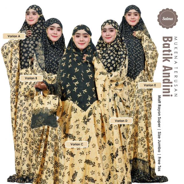 (25APRIL2020) MUKENA BATIK ANDINI SALMA / MUKENA TERUSAN BATIK / MUKENA BATIK