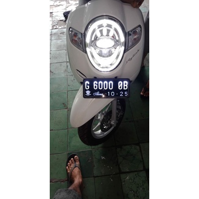 PLAT NOMOR MOTOR AKRILIK NYALA STANBY DI REM BERUBAH WARNA DAN MUNCUL NAMA/GAMBAR