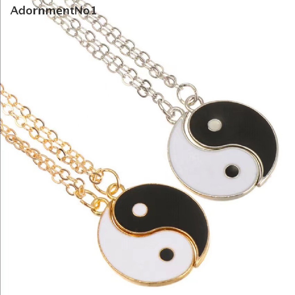 (AdornmentNo1) Kalung Rantai Dengan Liontin Yin Yang Untuk Pasangan / Pria / Wanita