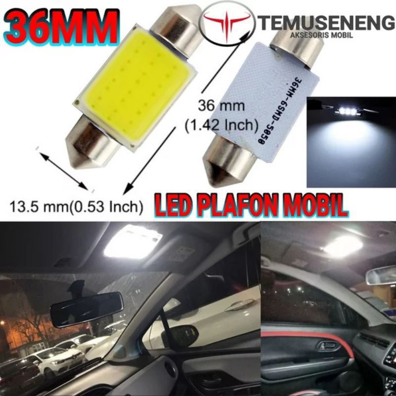 Lampu Led Plafon Kabin Plasma Feston Cabin Interior Mobil 36Mm 12 Cob