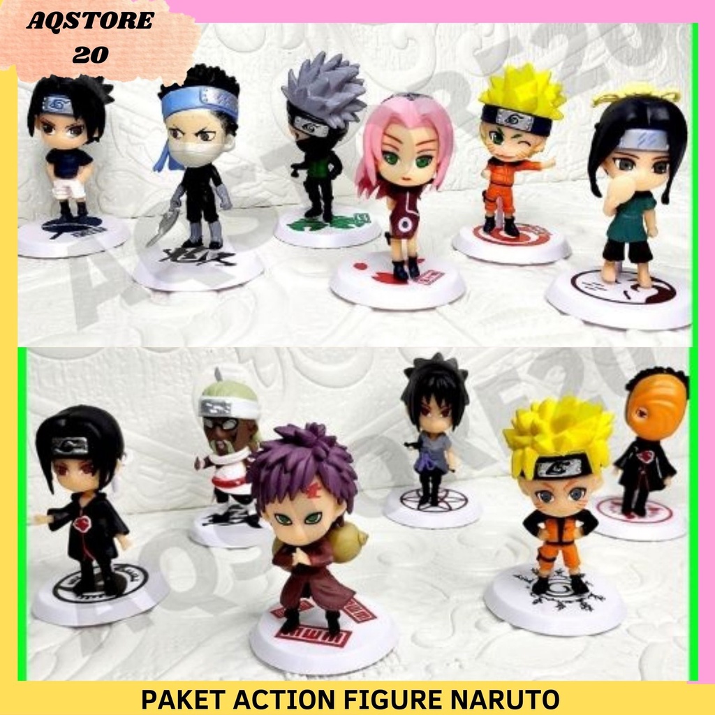TERMURAH Action Figure Naruto Paket 6 PCS Boneka Figur Mainan PVC Jepang Patung Kecil Kado Anime Mai