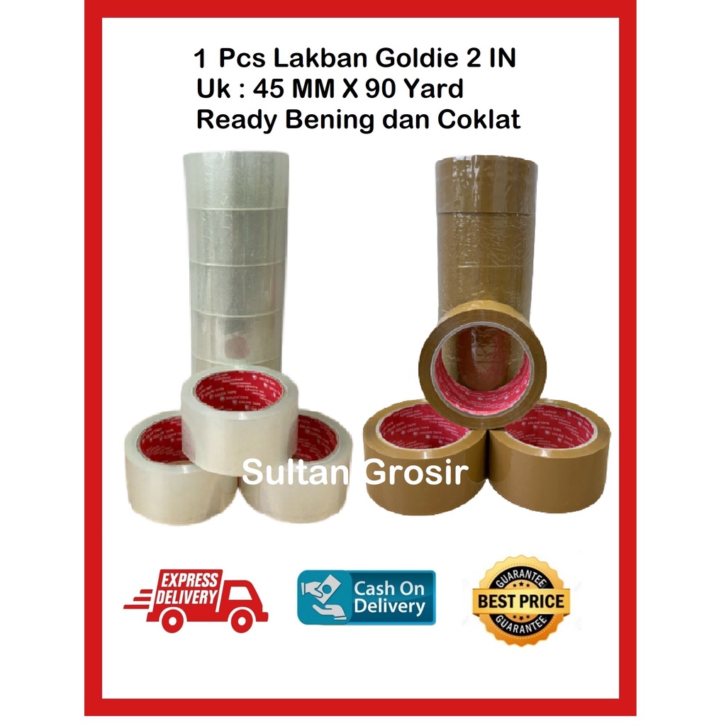

LAKBAN COKLAT 2" 46MM x 90YARD GOLDIE TAPE OPP LAKBAN