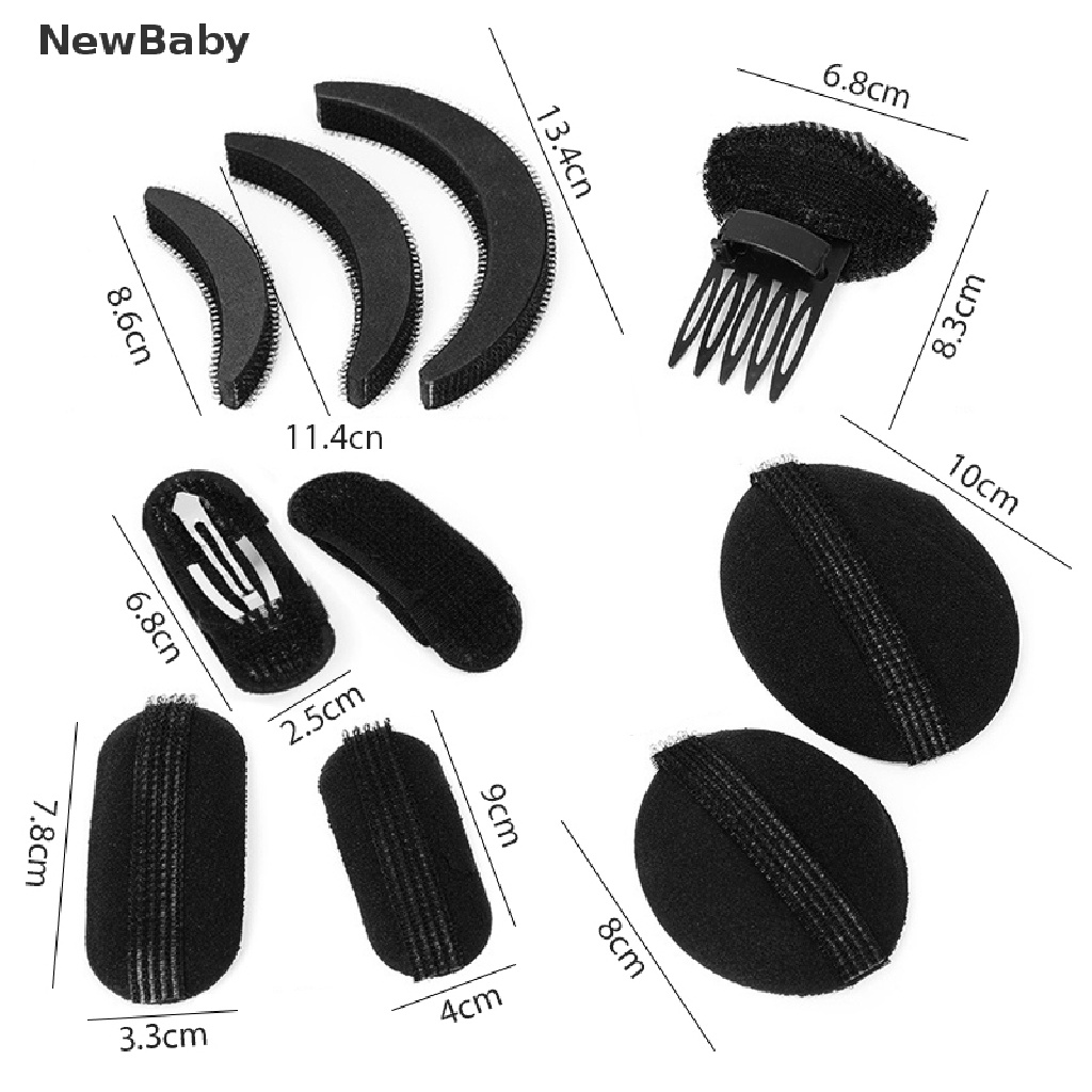 NewBaby Ladies Fluffy Hair Clips Set Fluffy Hair Pads Root Pads Hair Care Styling Tools ID