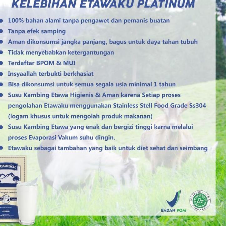 

Update! PAKET RESELLER 3 BOX Etawaku Platinum Susu Kambing Tinggi Kalsium