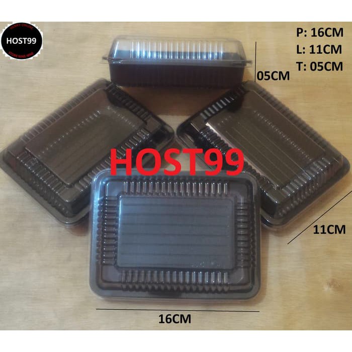 Box Kotak Mika Brownies Nasi Kue Sushi Coklat Uk.Small