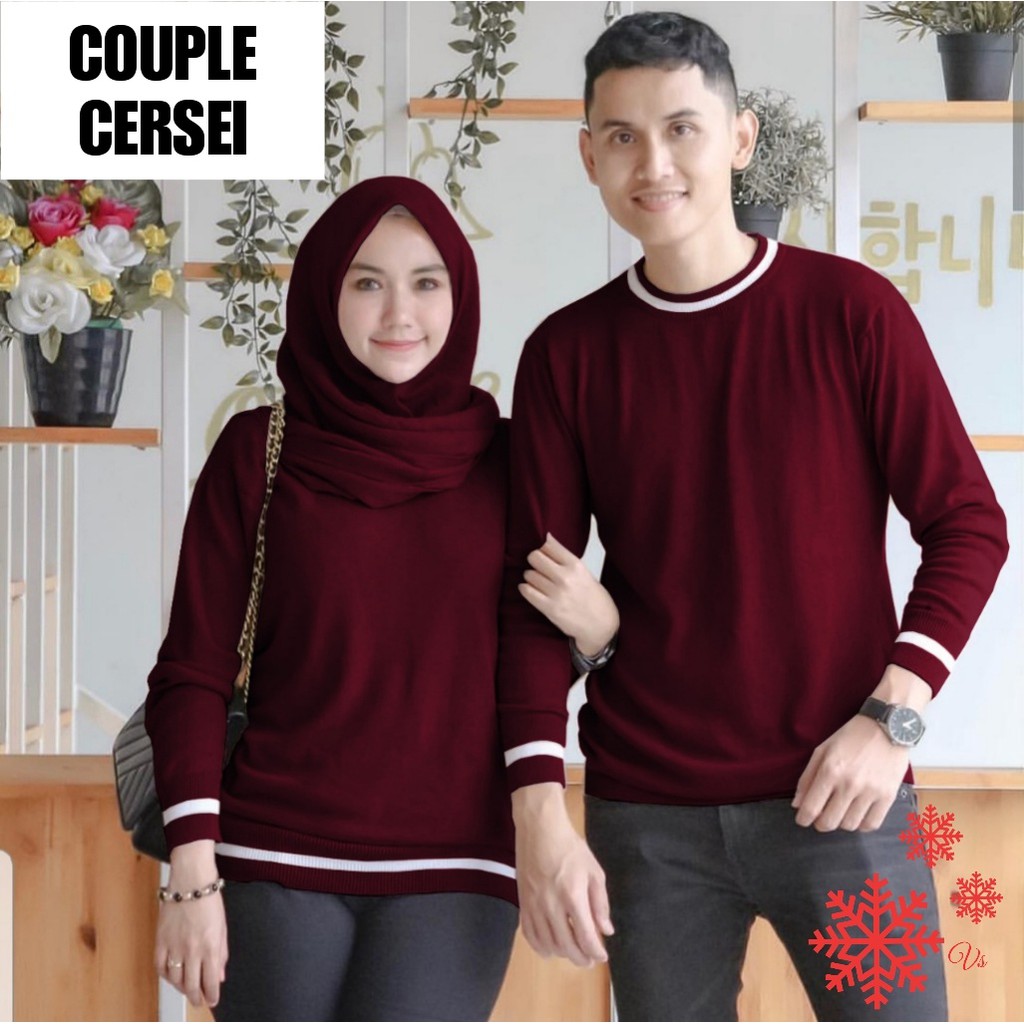 XC - Couple List Cersei Babyterry / Couple Polosan Pria dan Wanita / Baju Couple Kekinian