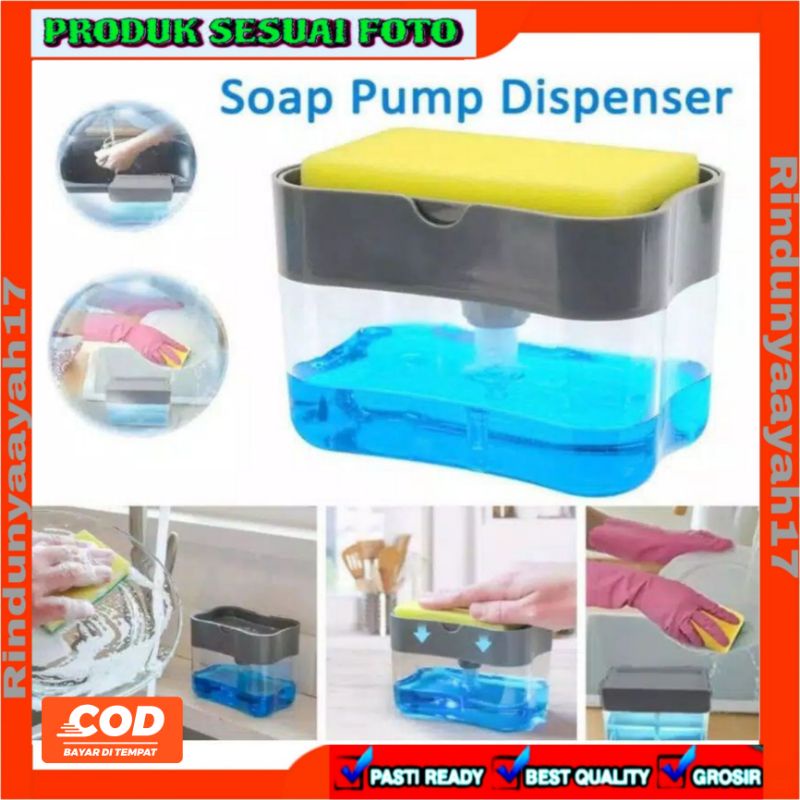 [RA] DISPENSER SABUN CUCI PIRING HOLDER SPON SPONGE 2 IN 1 SPONS SABUN