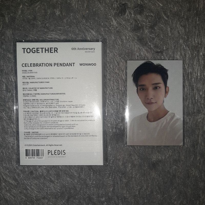 [READY STOCK] Pendant Seventeen Wonwoo set / PC Pendant Joshua Only
