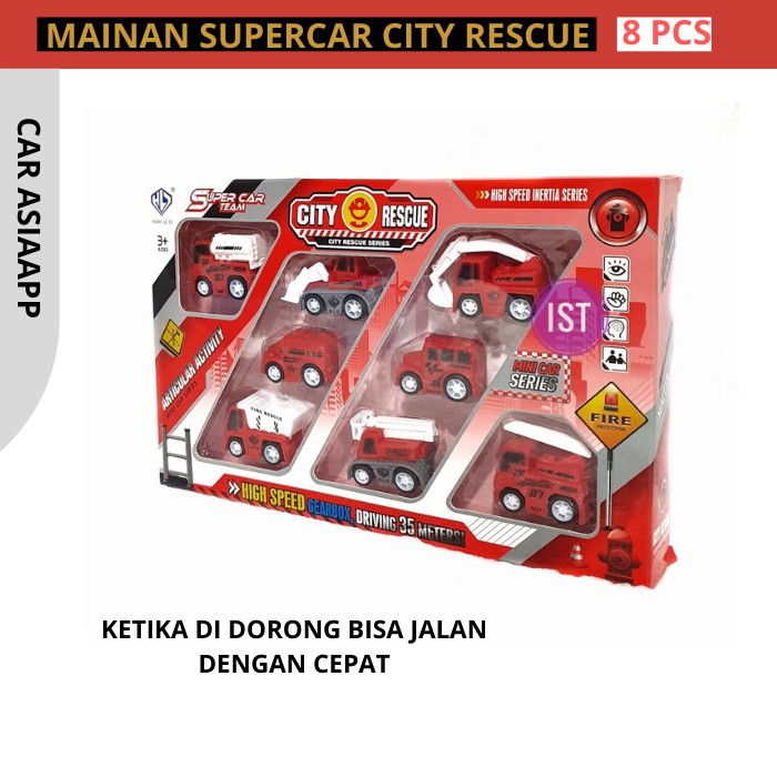 Mainan Anak Laki Laki Diecast Cowok Police Car Mobil Polisi Pemadam Kebakaran Lego City Mini SN62