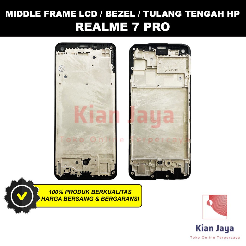 Middle Frame LCD Handphone Realme 7 Pro Tulang Casing Tatakan Bezel Bazel Hp