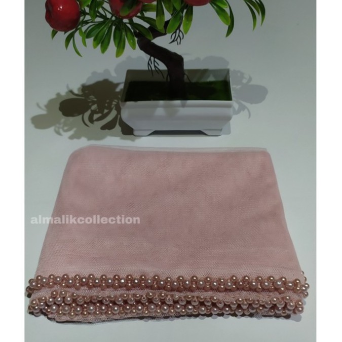 slayer pengantin / hijab pengantin / veil pengantin / selendang pengantin-rose gold