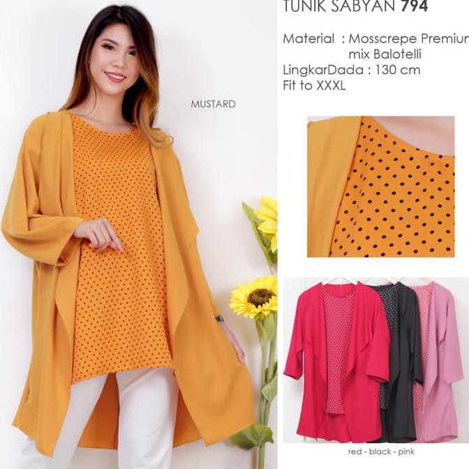 New Session Tunik Salvina Jumbo - Red Barang Berkualitas