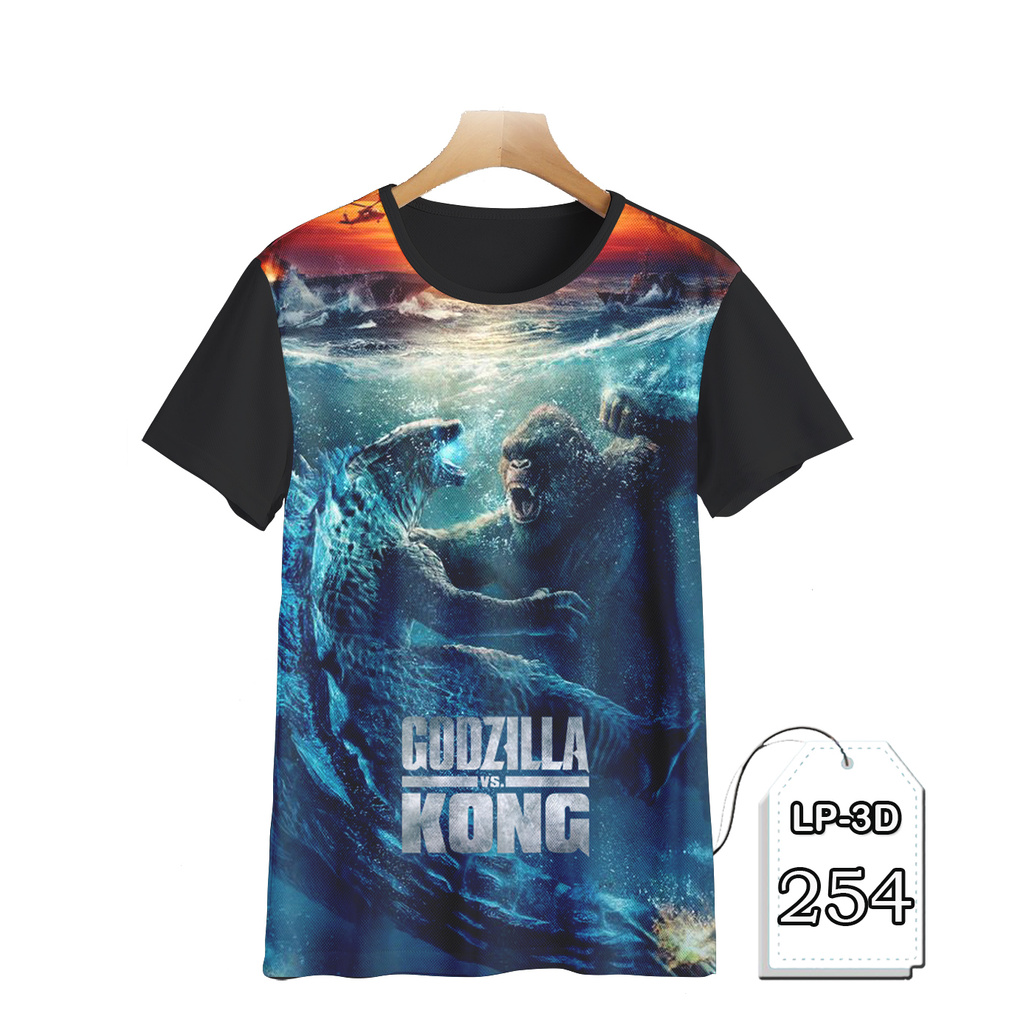 Baju Anak Godzilla vs KONG Baju Godzilla-Kong Kartun TV Anak Series DEWASA #LP3D-254
