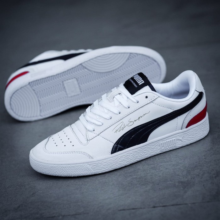 SEPATU PRIA PUMA RALPH SAMPSON WHITE BLACK RED PUTIH HITAM MERAH