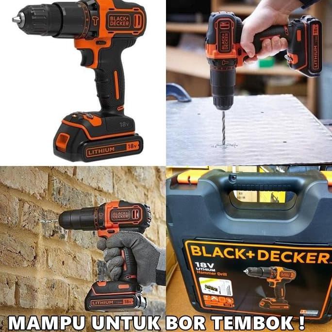 Favorit] Mesin Bor Cordless Drill Black & Decker 18V Lithium Bisa Bor Tembok