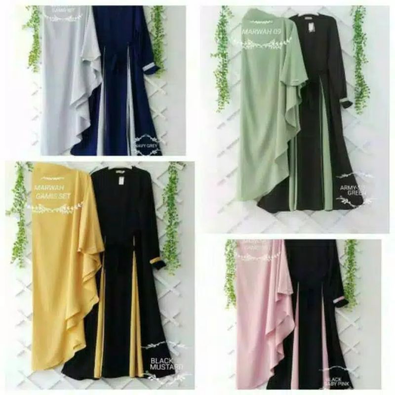 marwah set syari /gamis set