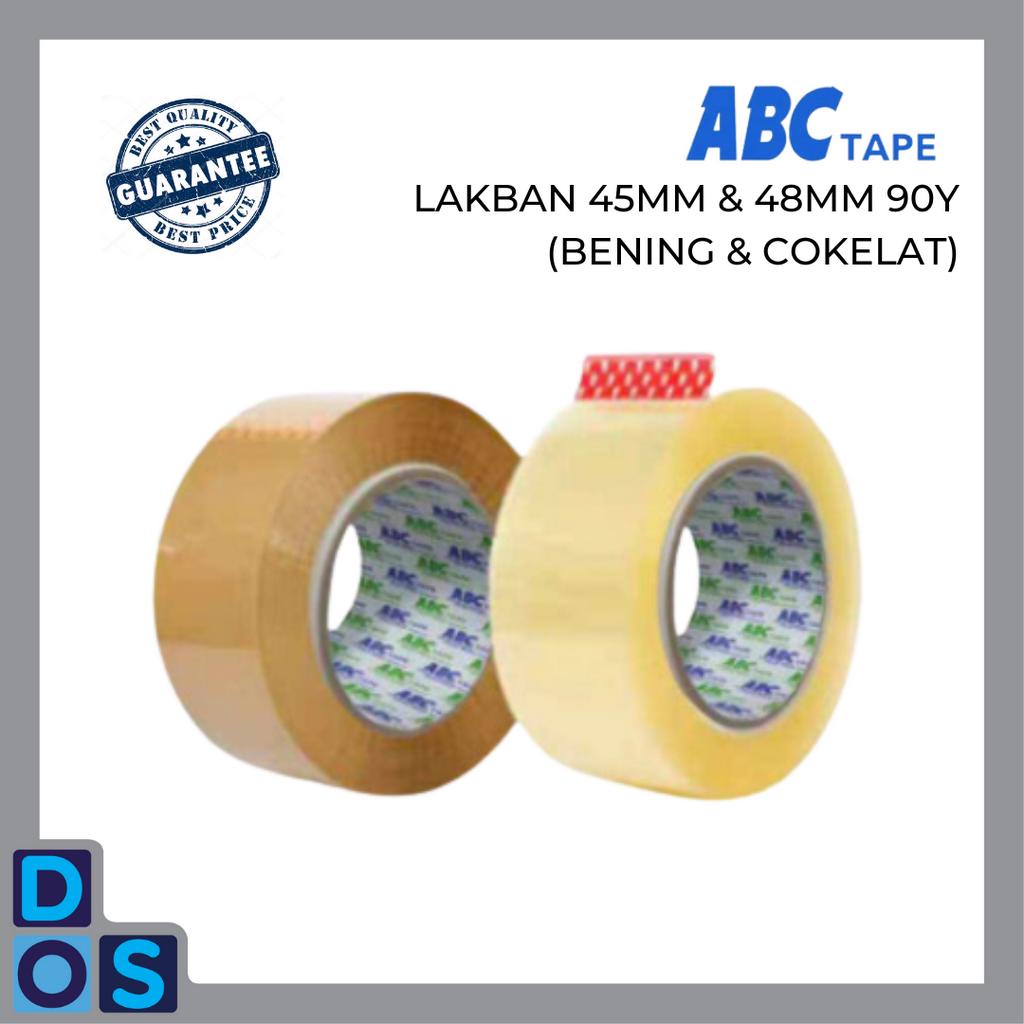

SATUAN PCS Lakban Bening Cokelat ABC Tape 90 yard 45 Micron 45mm 48mm