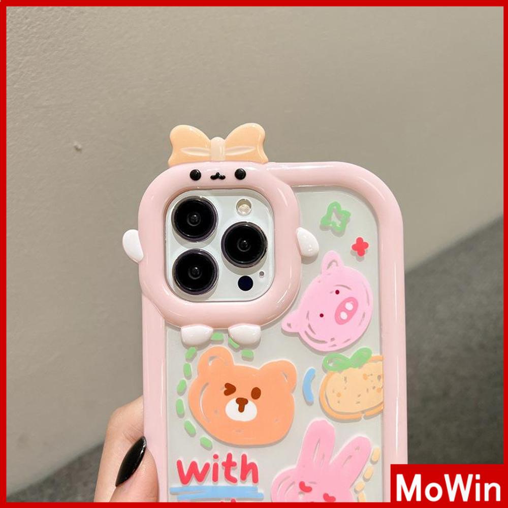 iPhone Case Silicone Soft Case Clear Case Airbag Shockproof Protection Camera Shiny Feel Bear Cartoon Cute Compatible For iPhone 11 Pro Max 13 Pro Max 12 Pro Max 7Plus xr XS Max