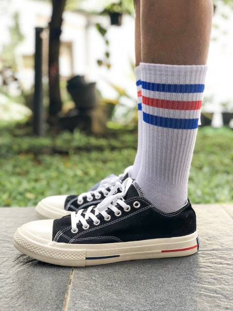 Sepatu Sekolah Converse All Star Classic, Converse 70s Low Black-White Sepatu All Star Chuck Taylor