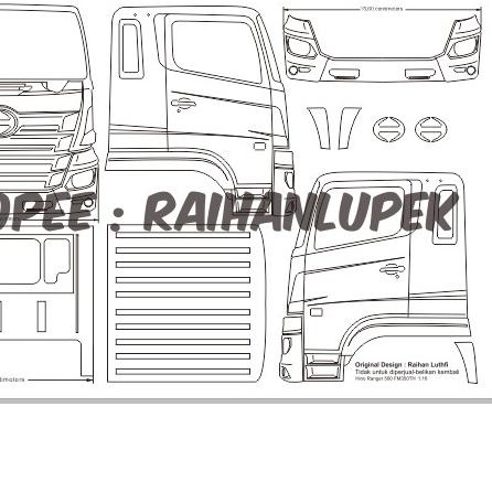 [J17QC)⭐ Pola Miniatur Truk Hino Ranger FM350TH (Grill 4) / Truk Tronton ,,,