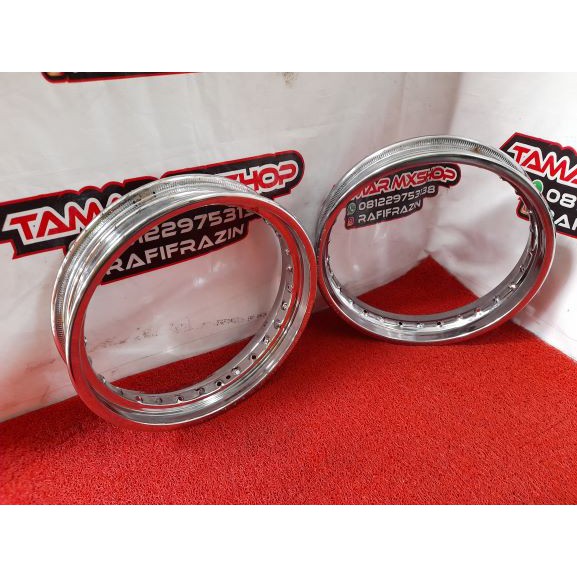 SEPASANG VELG PELEK PELAH DTRACKER OLD RING 14 ORIGINAL COPOTAN MOTOR