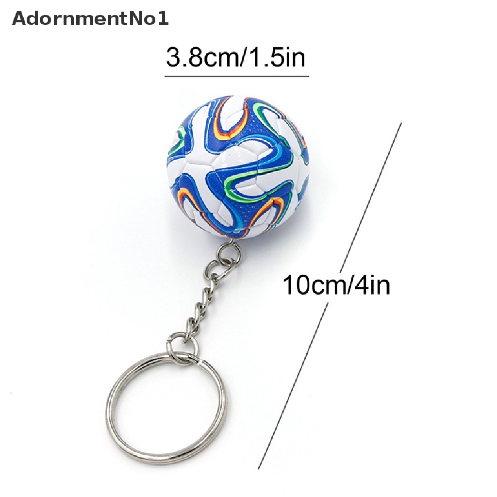 (AdornmentNo1) Gantungan Kunci Bentuk Bola Sepak 3D Bahan Kulit PU Untuk Souvenir