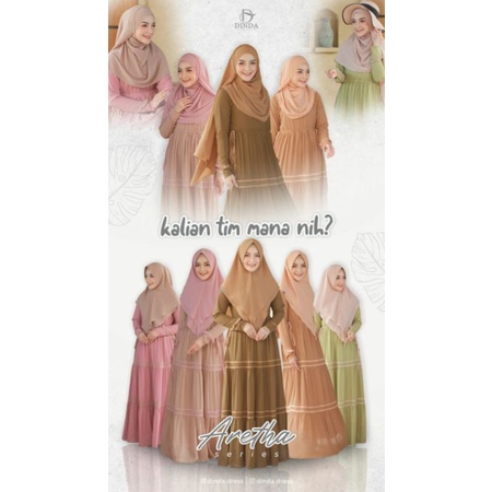 Ready Stok Gamis Syar'i untuk Remaja & Dewasa Best seller Aretha by Dinda ORI
