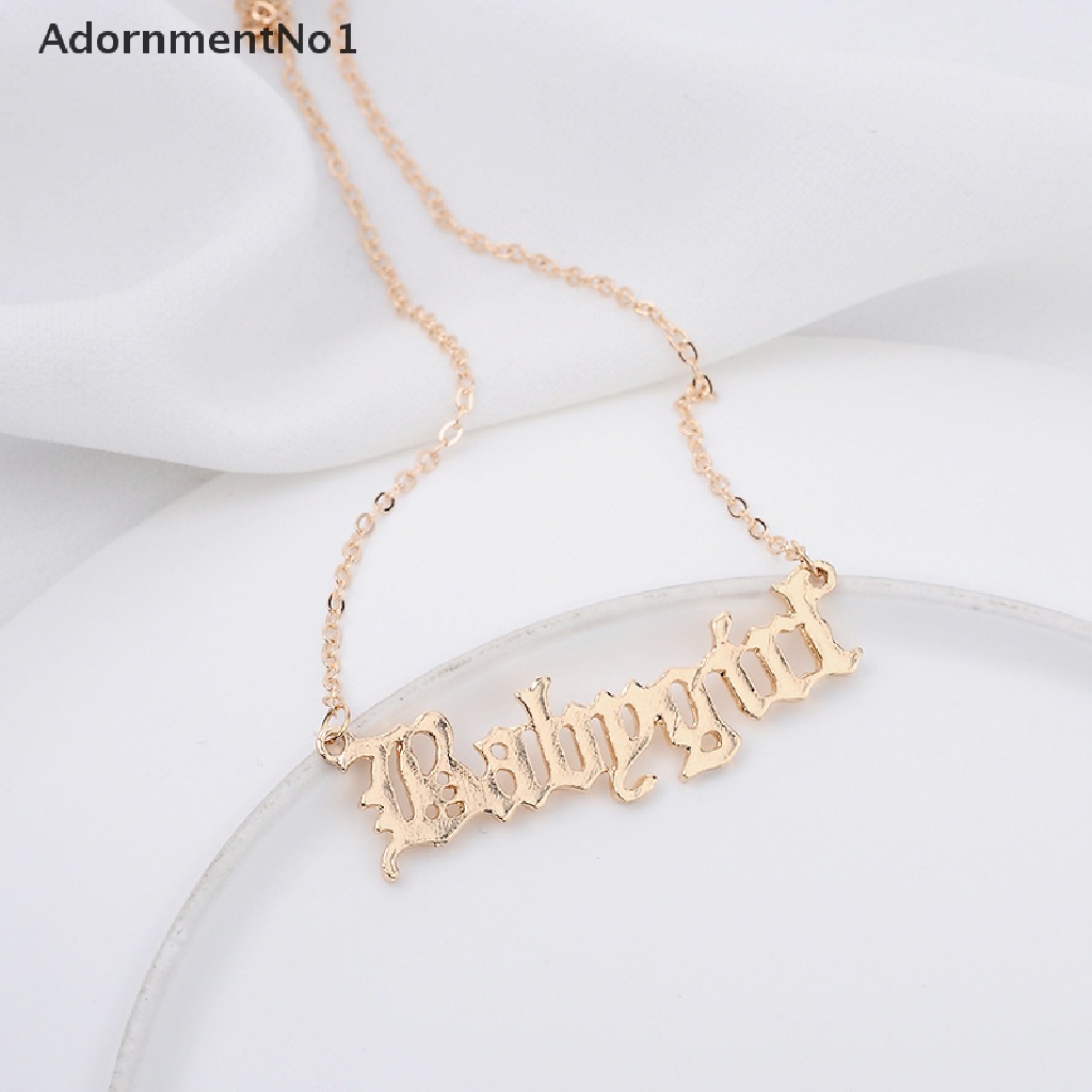 (AdornmentNo1) Kalung Rantai Dengan Liontin Tulisan Babygirl Bahan Alloy Untuk Wanita