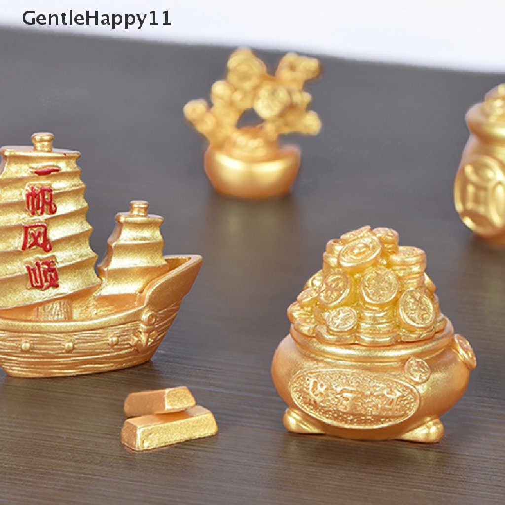 Gentlehappy Miniatur Perahu / Pohon / Labu Bahan Resin Untuk Aksesoris Lansekap Mikro / Tahun Baru