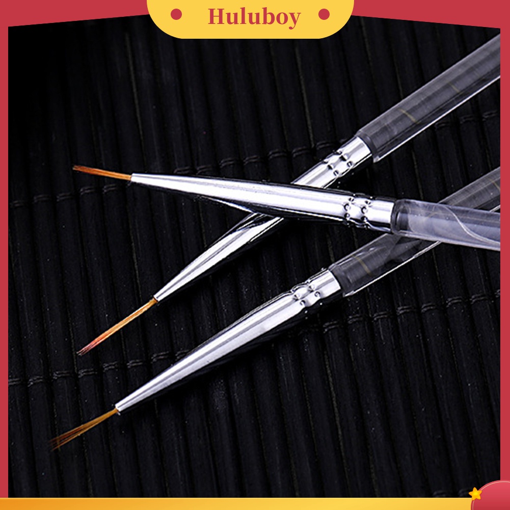 Huluboy Huluboy♡ Pinpai 3Pcs / Set Brush Pen Gambar Bunga Untuk Hiasan Nail Art Diy