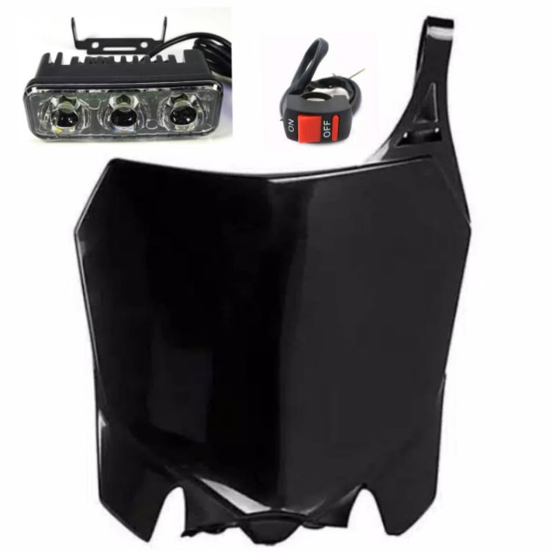 Papan No CRF250/150 + Lampu LED + Tombol On Off