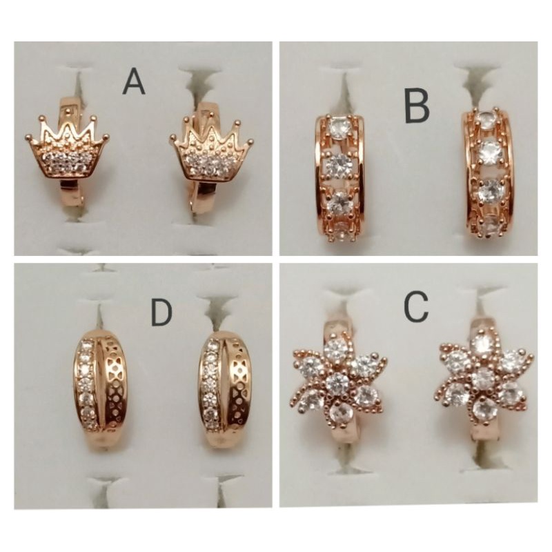 NAL51. Anting xuping wanita lapis emas dgn mata zircon