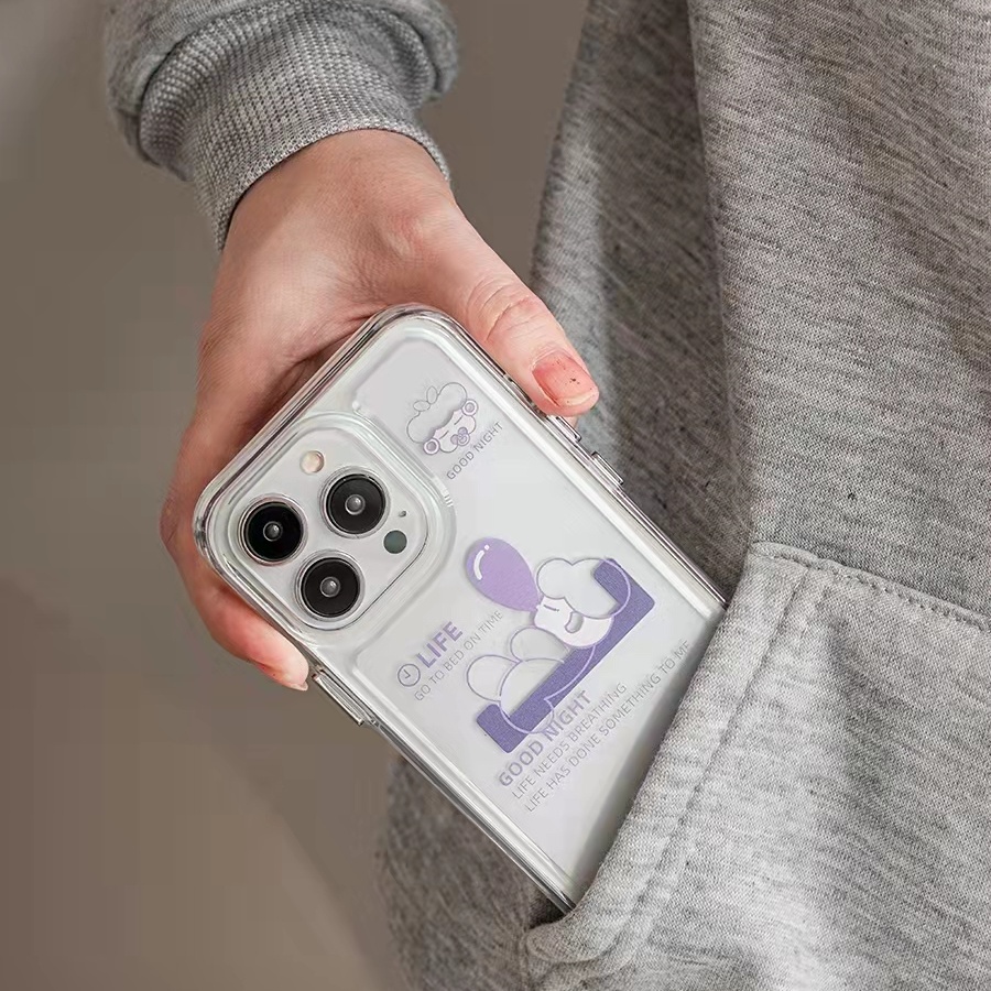 Case Akrilik Transparan 13 Pro 13prm Motif Kartun Villain Ungu Untuk iPhone 11 7Plus 8Plus Xr XS 13 12 Pro Max