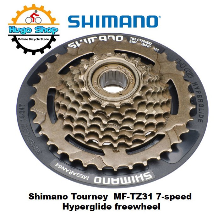 Sprocket Shimano Tourney MF-TZ 31 Freewheel Megarange 7 Speed 14T-34T Model Ulir / Drat