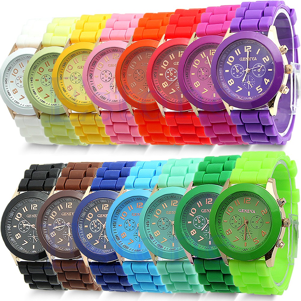 Geneva Fashion Strap Rubber Jam Tangan Wanita dan Pria ( Group ) - KRT