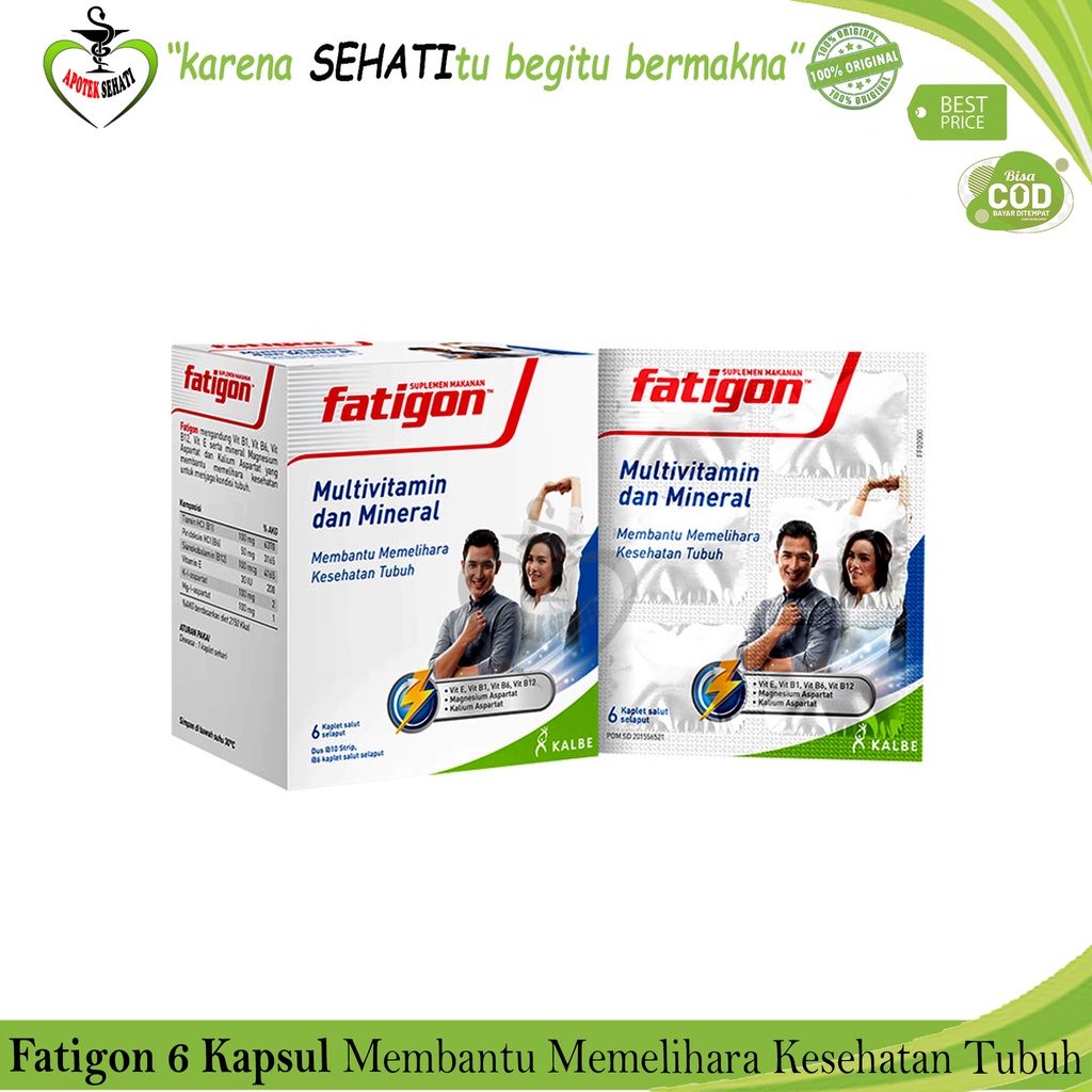 Fatigon Multivitamin dan Spirit Suplemen Daya Tahan Tubuh Perstrip 6 Kapsul