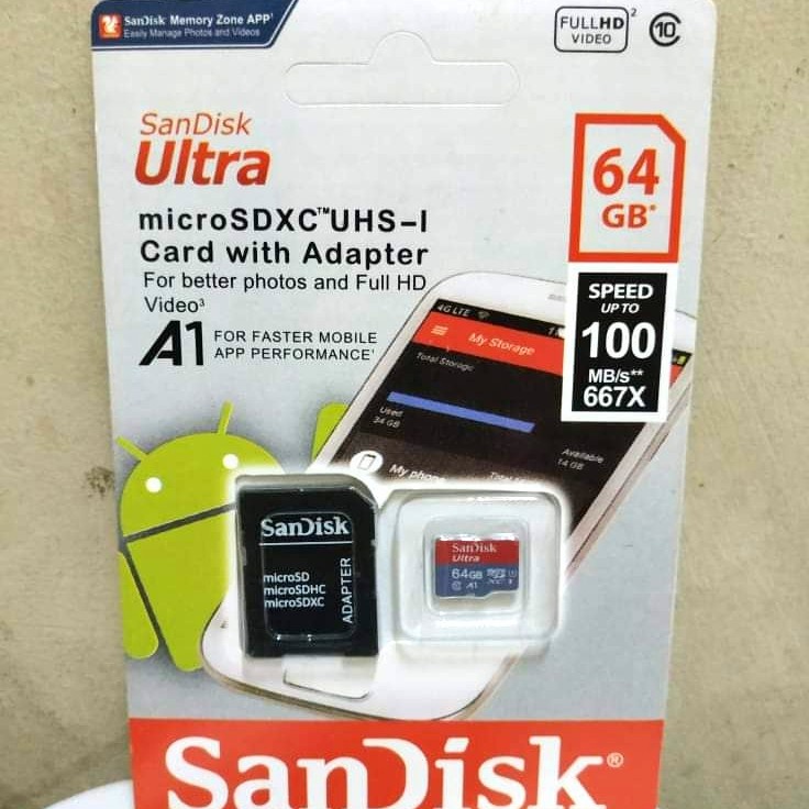 Memory Micro SD 64 GB Sandisk Ultra A1