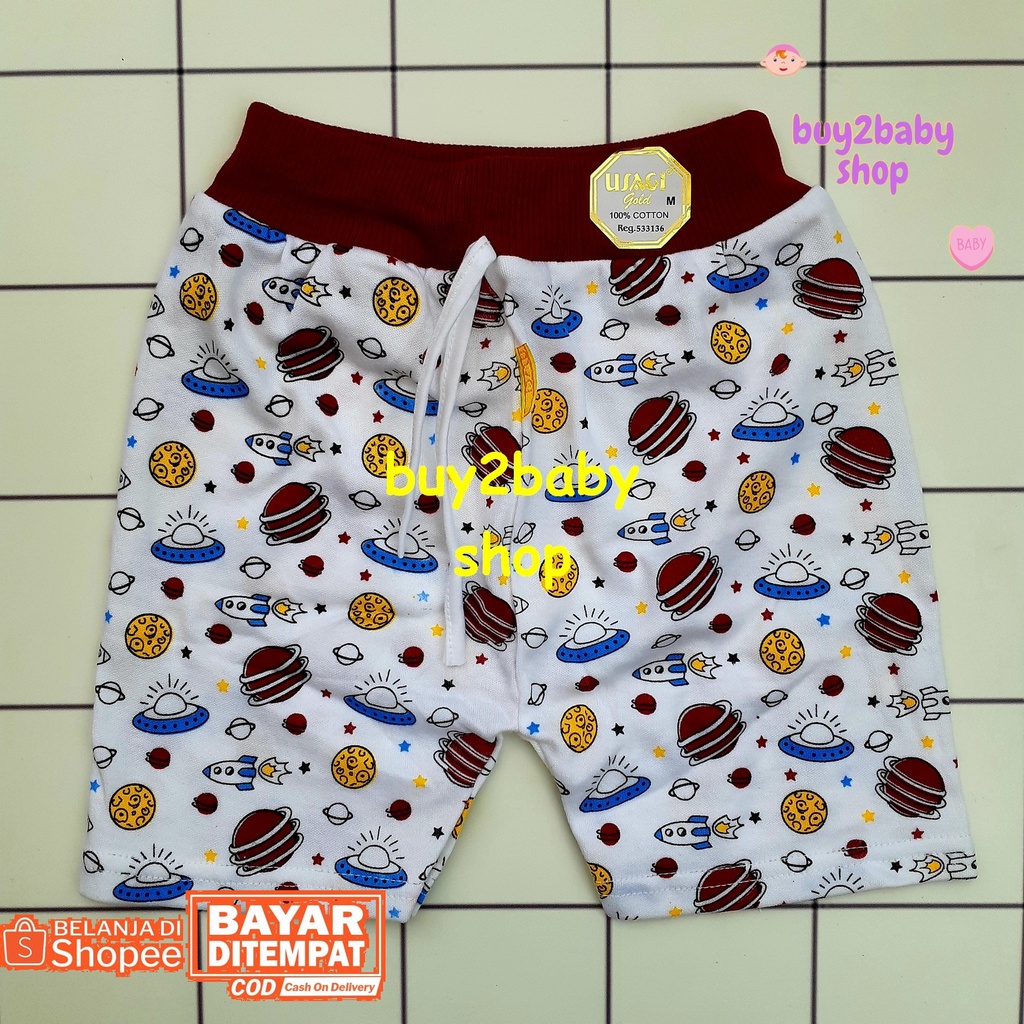 Celana pendek anak model boxer full color print motif USAGI usia 1-3 Tahun 3 PCS