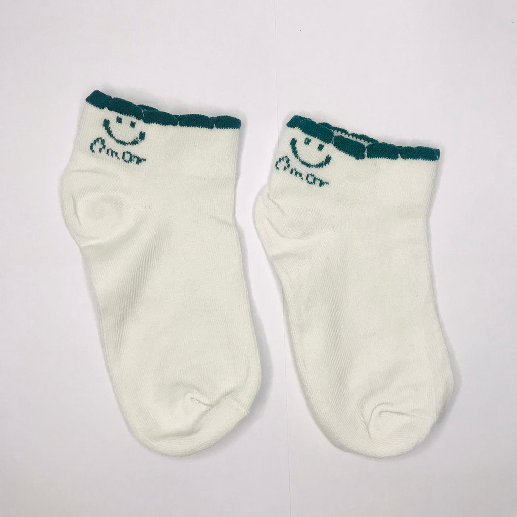⭐Gogoland⭐ Kaos Kaki Pendek Motif Smile Semata Kaki Kaoskaki Unisex Pria Wanita-SMILE PUTIH