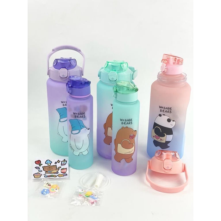 Botol Viral Couple 2 in 1 Set + Free Sticker 2D&3D / We Bare Bears