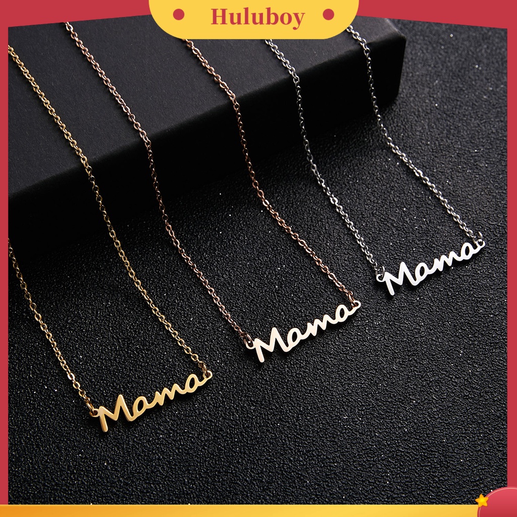 Hu Hu Hu Hu Hu Alat Bantu Pasang Kacamata♡ Kalung Rantai Liontin Tulisan Mama Adjustable Untuk Hari Ibu