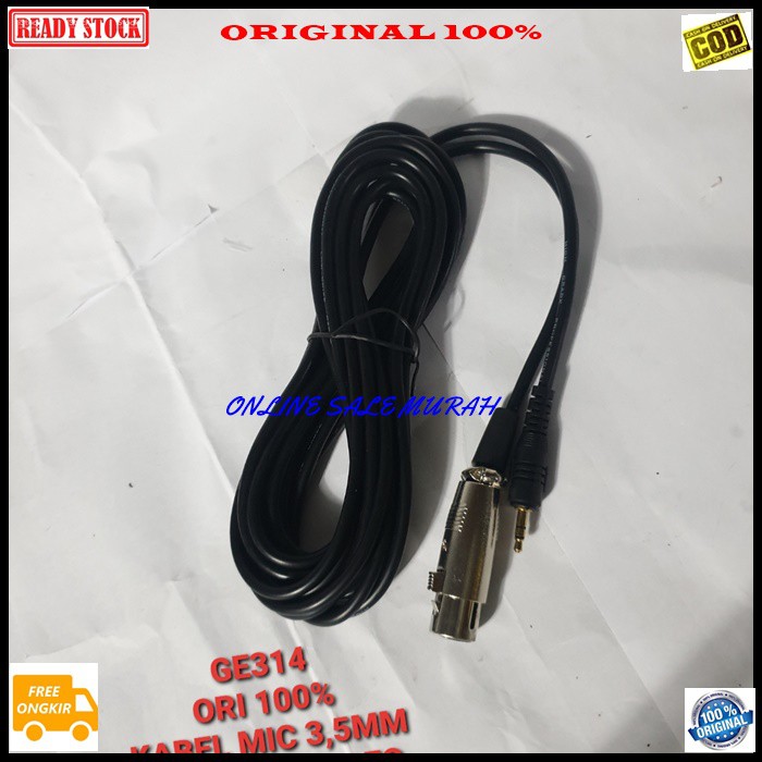 G314 ori 100% kabel mic jek 3,5mm mik jack mini stereo mm panjang 4 meter microphone G314   Dari Mic Shotgun ke DSLR/SLR Panjang kabel 4 meter Plus Jack XLR Female To Jack Mini Stereo 3,5mm Dari mic shotgun ke DSLR/SLR Iklan Sesuai Gambar Tinggal Pakai Si